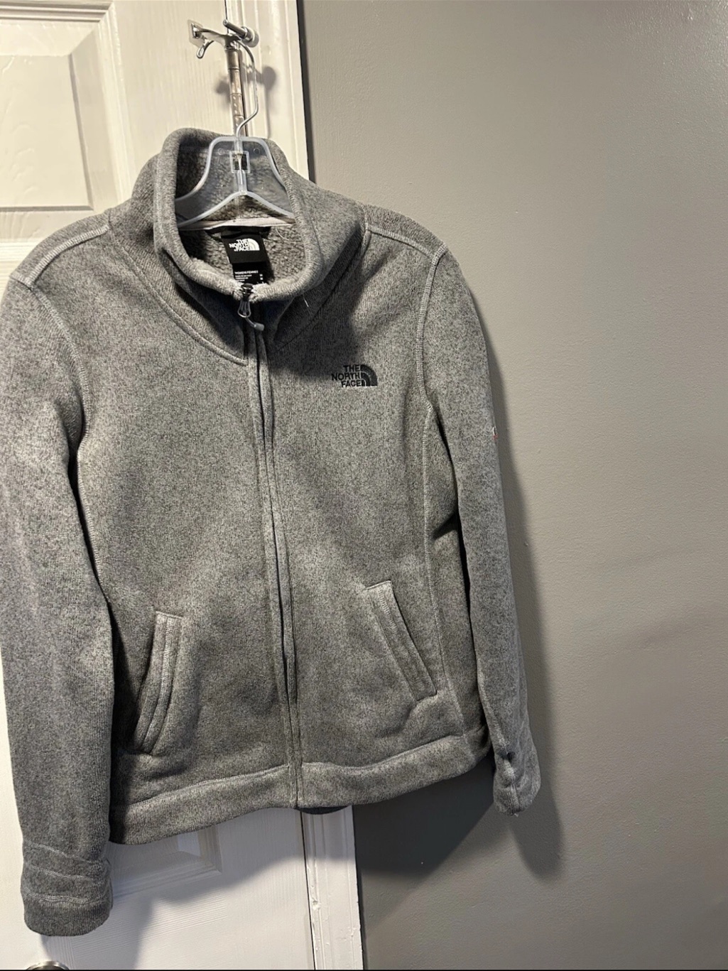The North Face Full Zip Sweater Fleece Gray Promotional Jacket Size Medium
